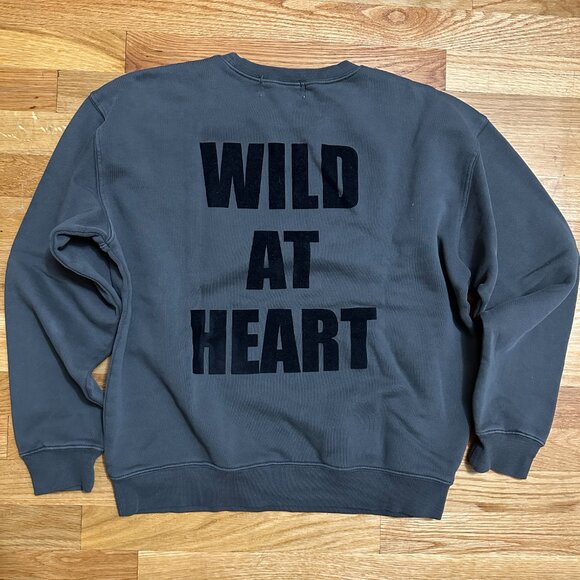 Wildfox Wild Heart Cody Sweatshirt in Washed Black - Picture 5 of 8